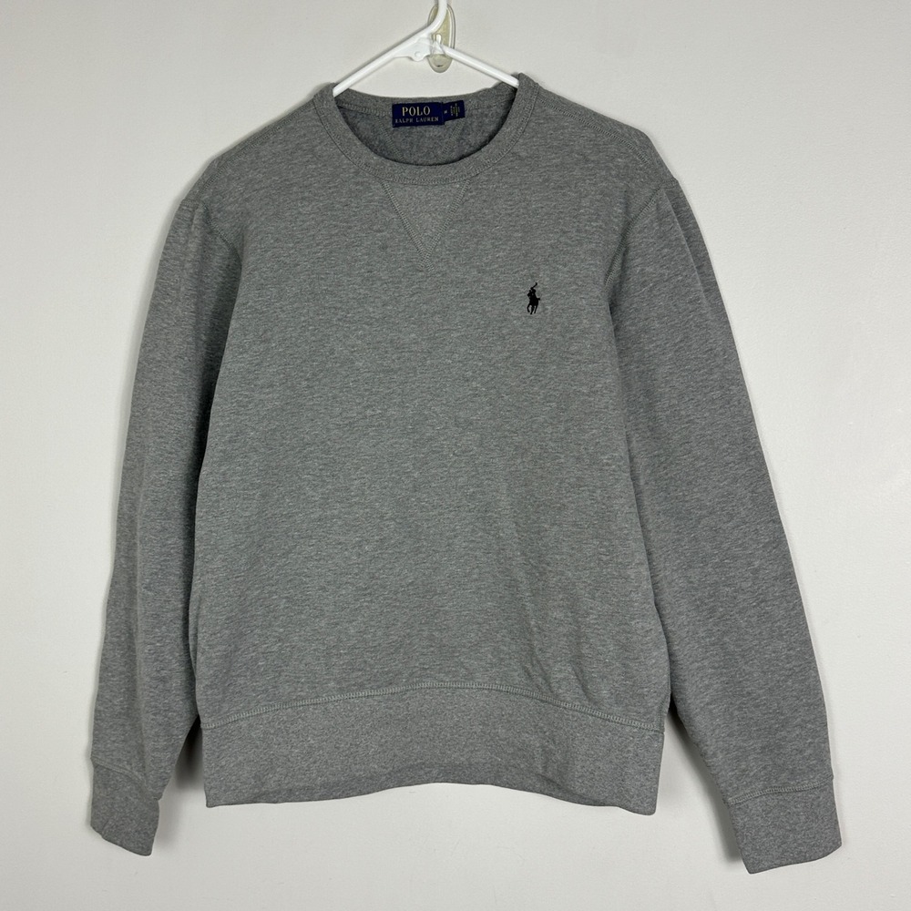 Polo Ralph Lauren Mens Sweatshirt Sz Medium Grey Crewneck Fleece Pony Logo Gray